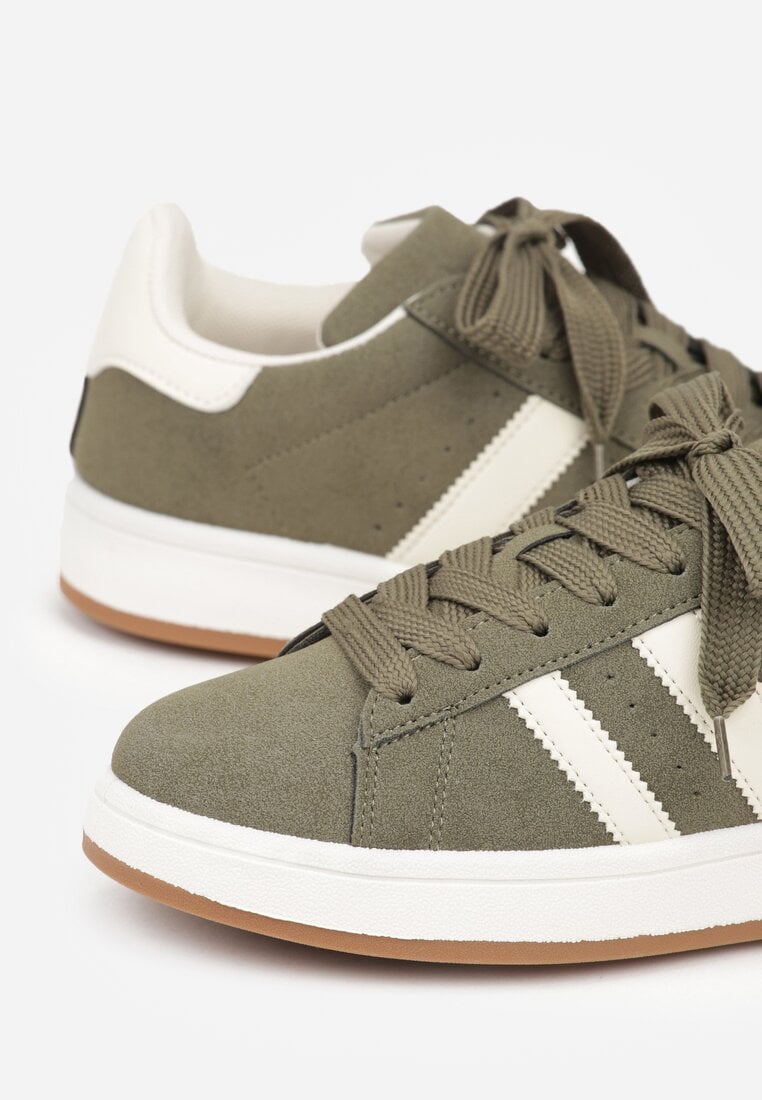 Zielone Sneakersy Ozdobione Paskami Dolirenna