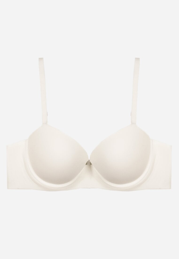 Biały Gładki Biustonosz o Klasycznym Fasonie Amanei