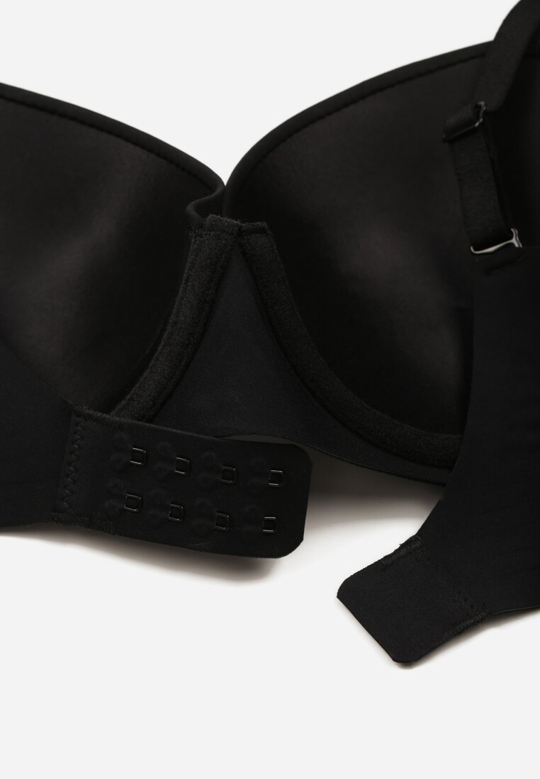 Czarny Gładki Biustonosz o Klasycznym Fasonie Amanei