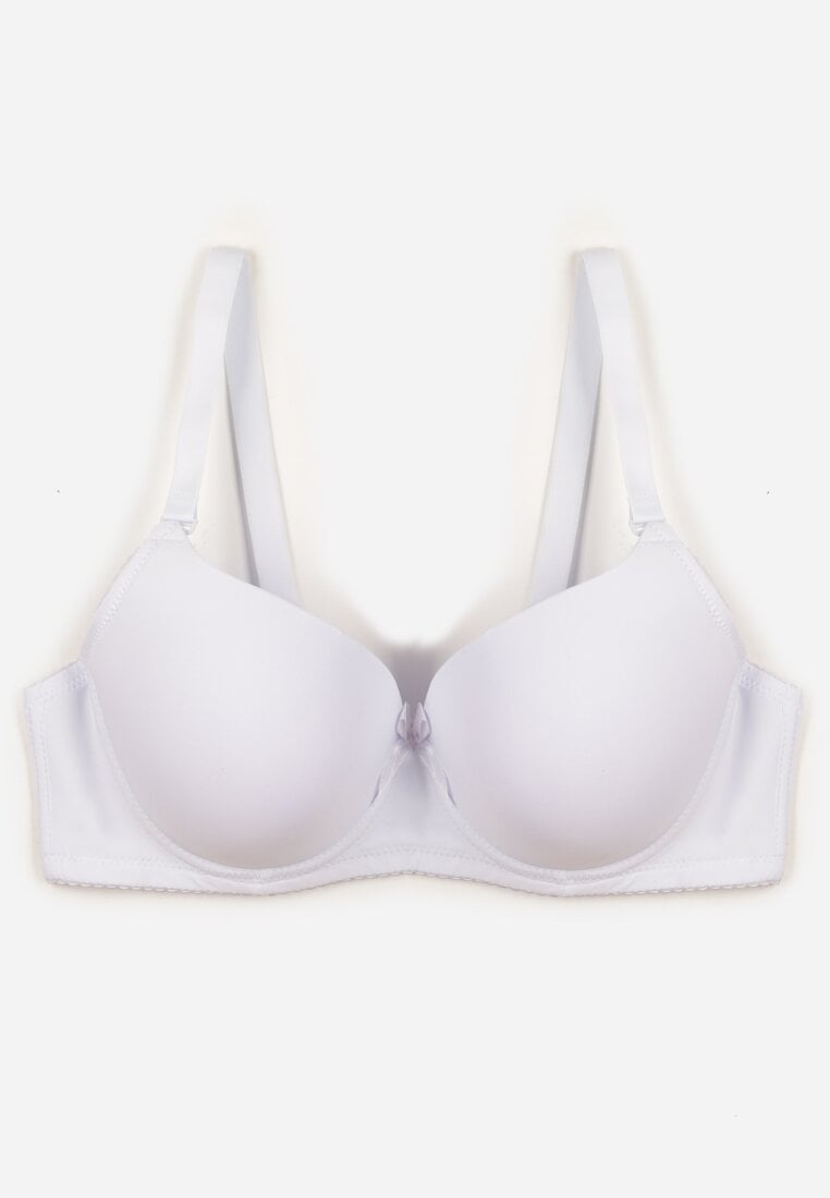 Biały Biustonosz o Gładkim Wykończeniu z Kokardką Phiphise