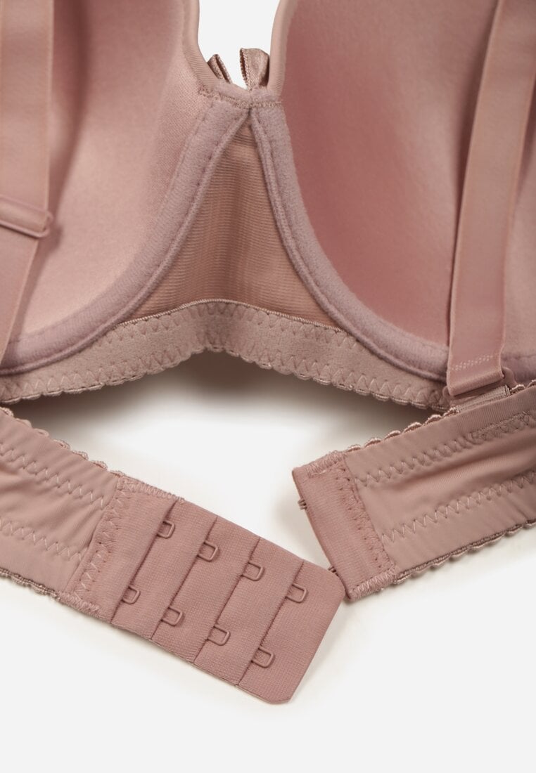 Jasnofioletowy Biustonosz o Gładkim Wykończeniu z Kokardką Phiphise