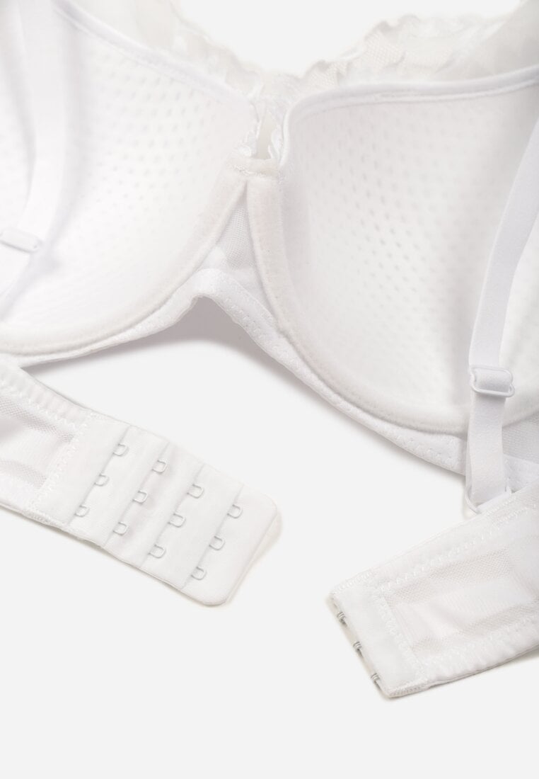 Biały Biustonosz Zdobiony Koronką i Kokardami Morgavia