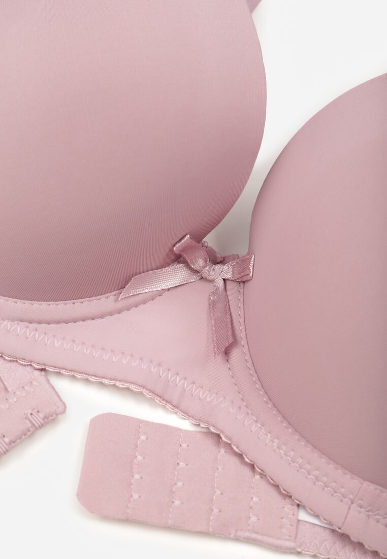 Fioletowy Gładki Biustonosz o Klasycznym Fasonie Arriethia