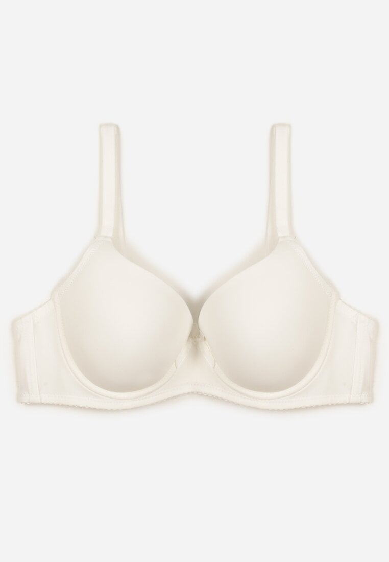 Jasnobeżowy Gładki Biustonosz o Klasycznym Fasonie Arriethia