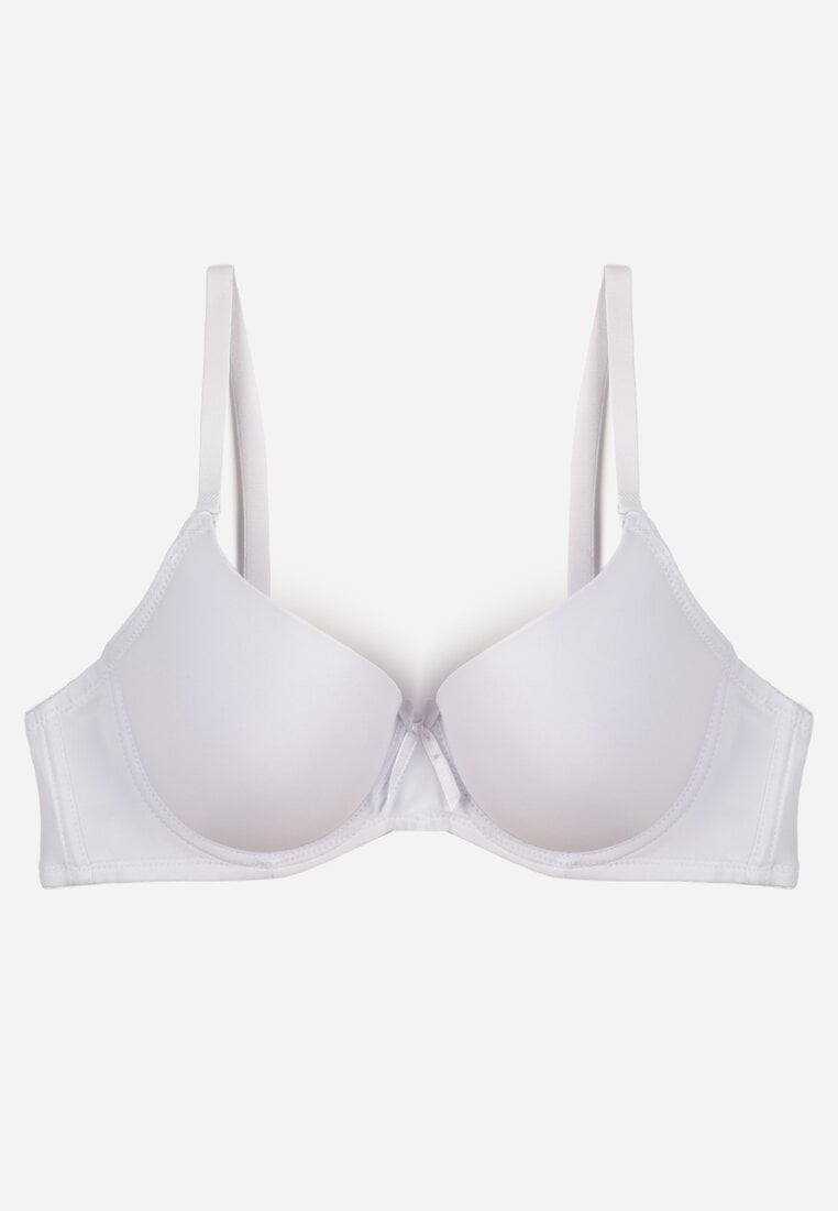 Biały Gładki Biustonosz o Klasycznym Fasonie Arriethia