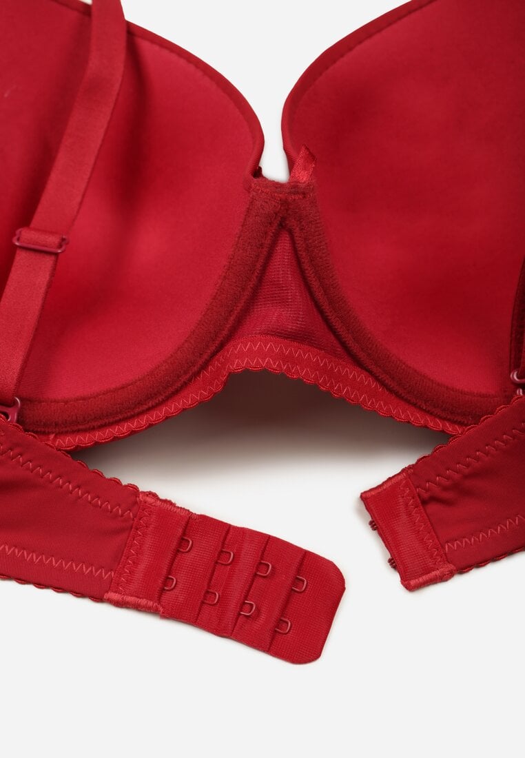 Bordowy Gładki Biustonosz o Klasycznym Fasonie Arriethia