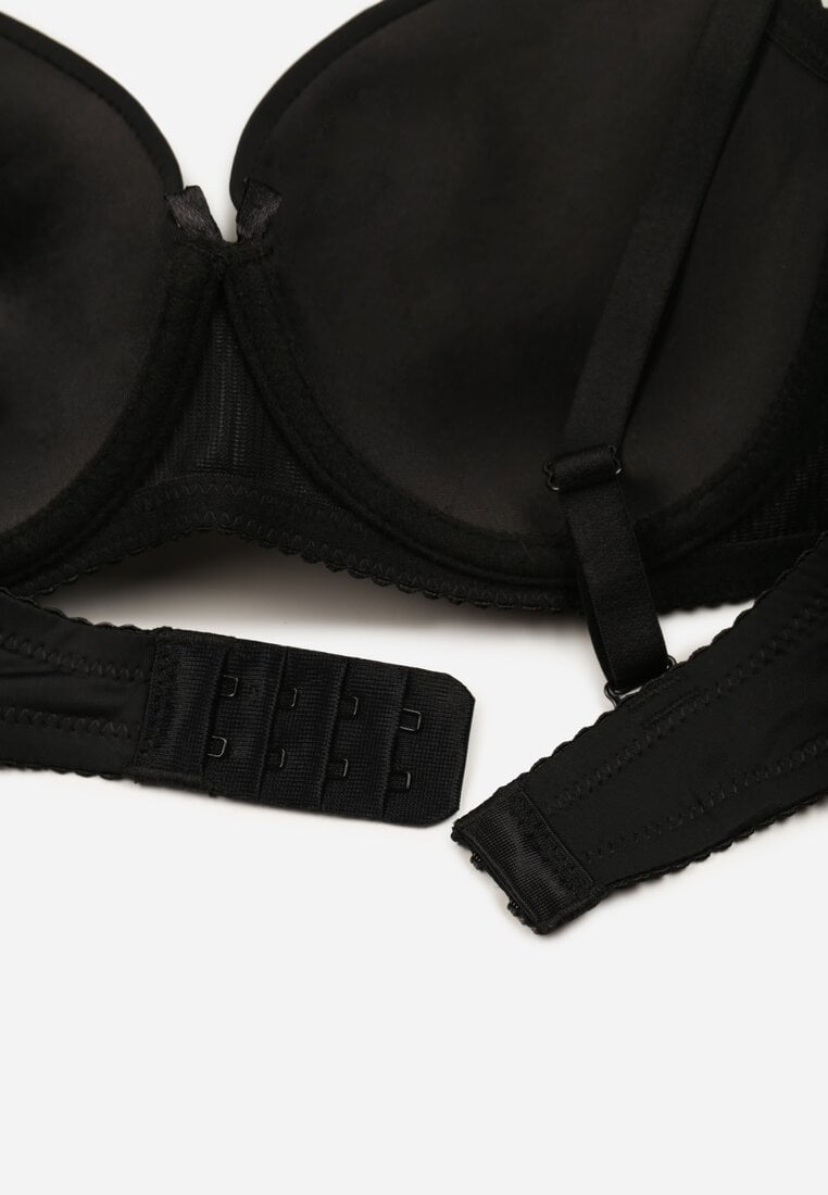 Czarny Gładki Biustonosz o Klasycznym Fasonie Arriethia