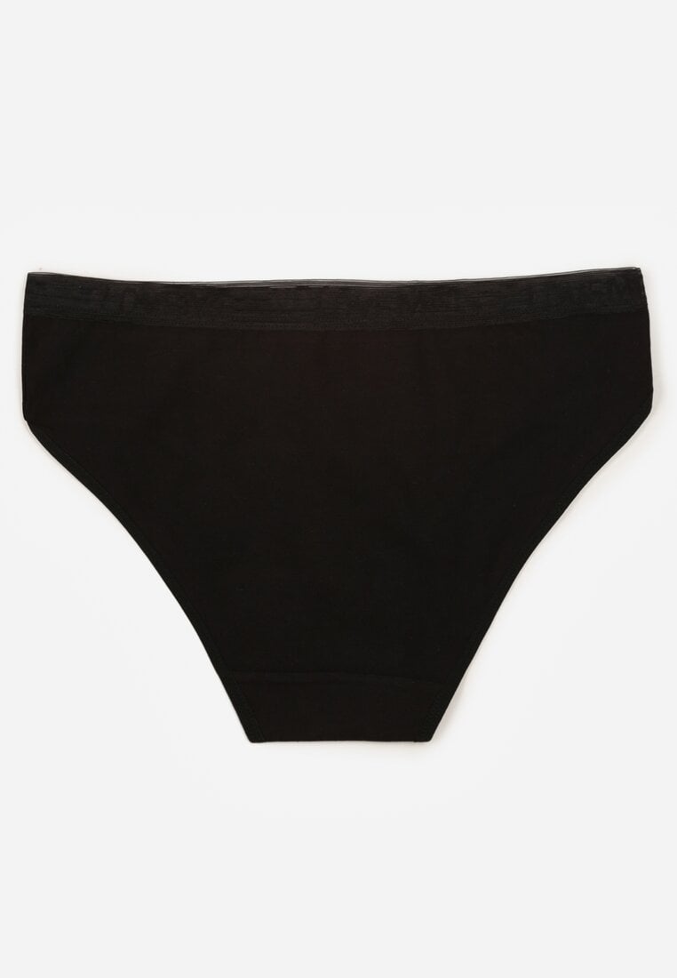 Czarne Majtki Figi z Bawełny z Napisem Love Adririn