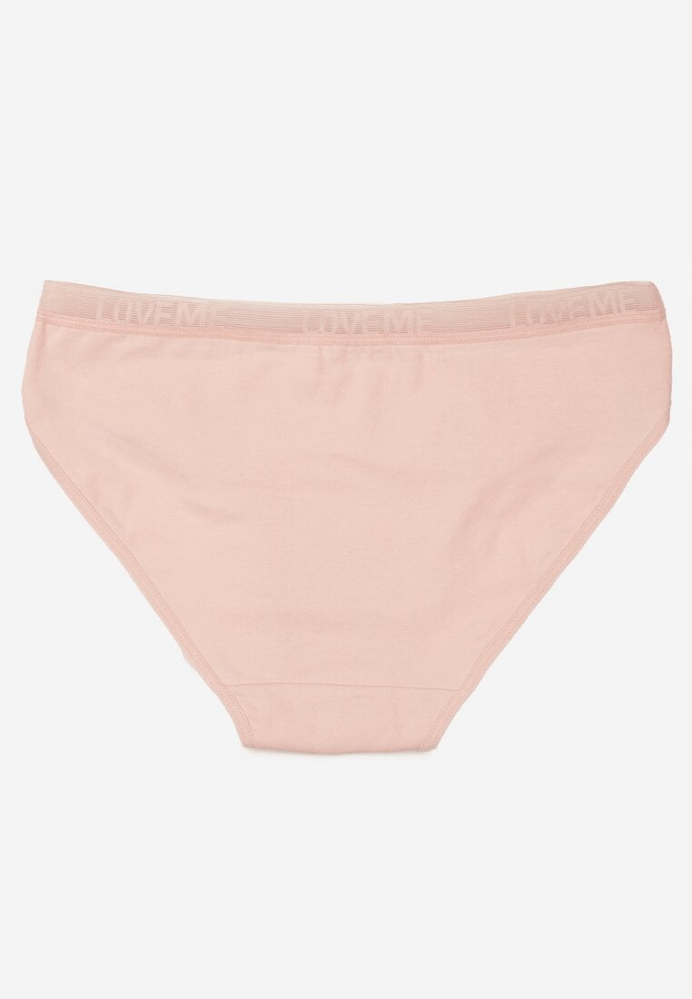 Jasnoróżowe Majtki Figi z Bawełny z Napisem Love Adririn