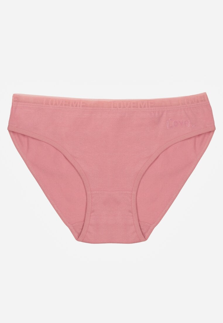 Ciemnoróżowe Majtki Figi z Bawełny z Napisem Love Adririn