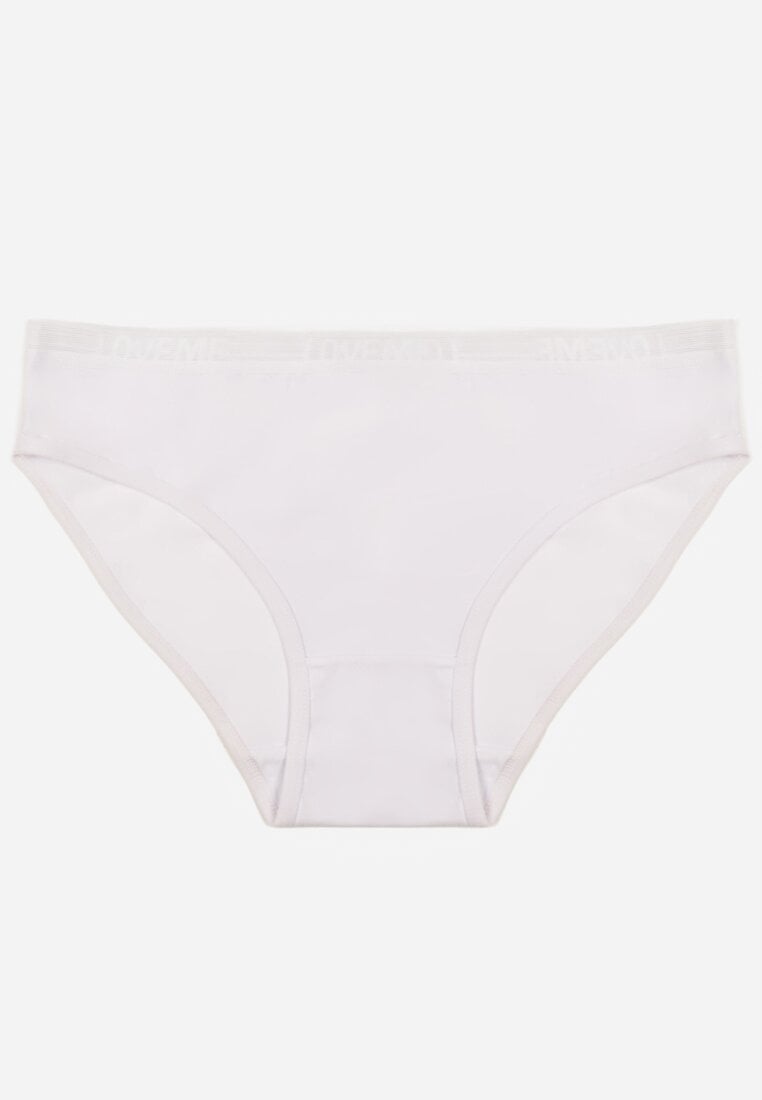 Białe Majtki Figi z Bawełny z Napisem Love Adririn