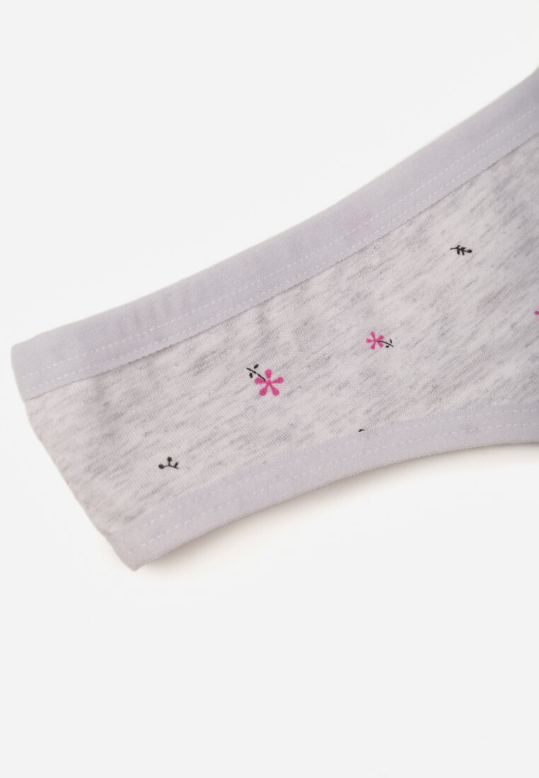 Jasnoszare Majtki Strongi z Drobnym Nadrukiem z Bawełną Clymeine