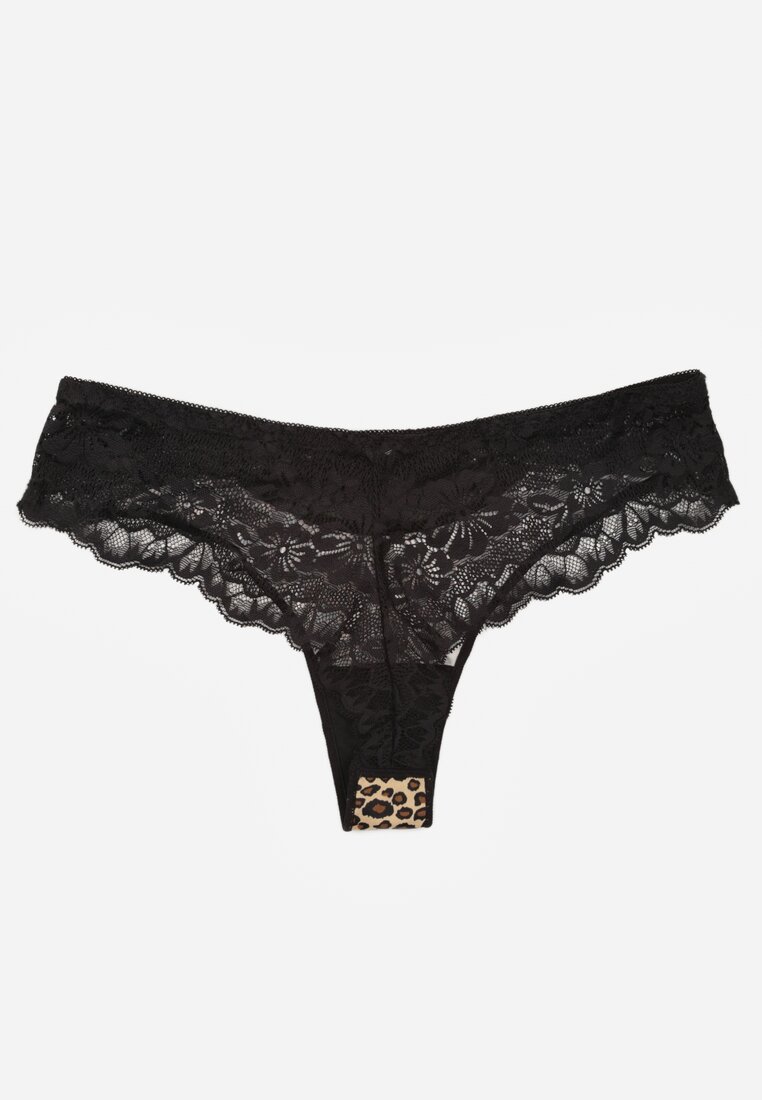 Panterkowe Majtki Stringi Ozdobione Koronką Phisoris