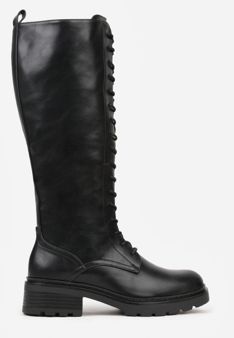 Czarne Kozaki Typu Workery Rhaethe