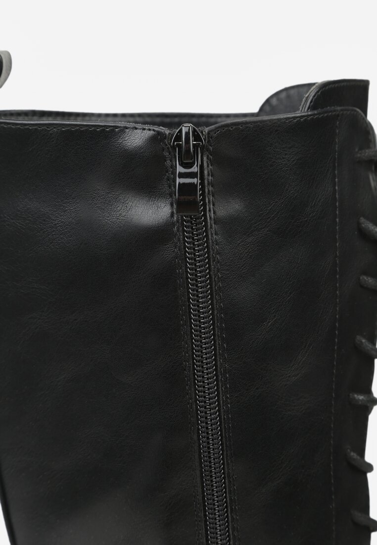 Czarne Kozaki Typu Workery Rhaethe