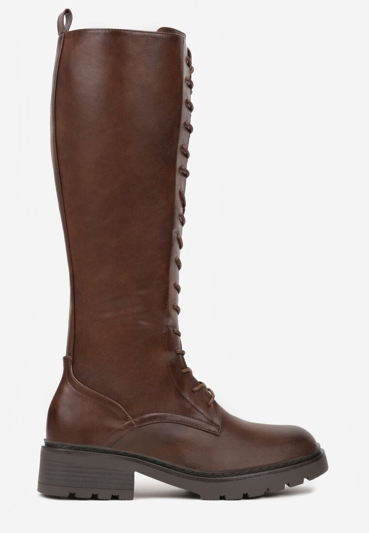 Brązowe Kozaki Typu Workery Rhaethe