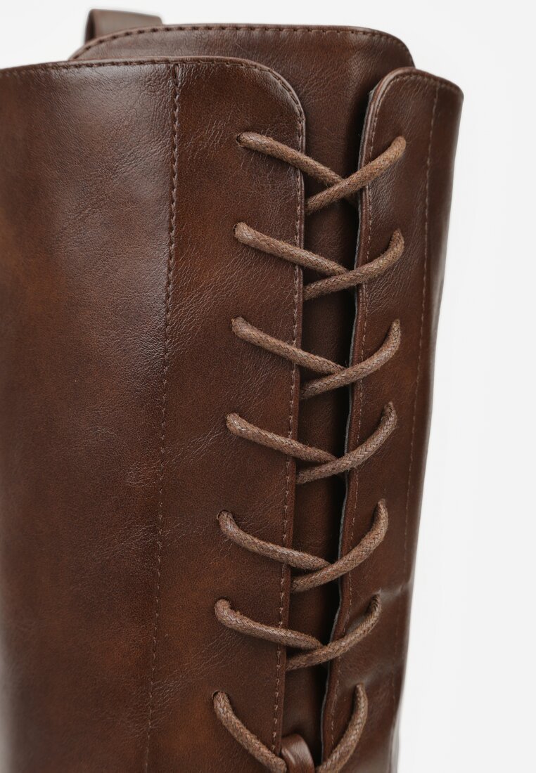 Brązowe Kozaki Typu Workery Rhaethe