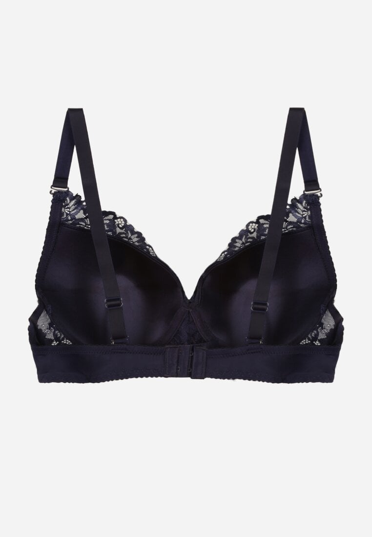 Granatowy Koronkowy Biustonosz w Klasycznym Stylu Coralee