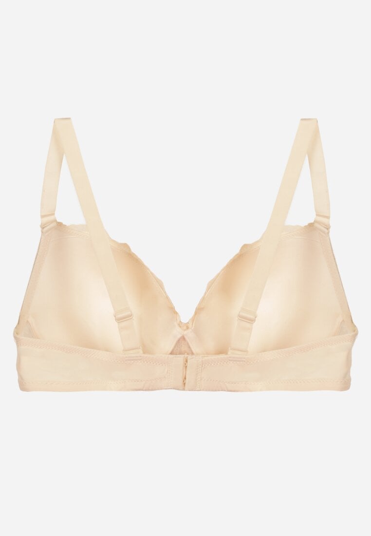 Jasnobeżowy Biustonosz Ozdobiony Koronką i Kokardką Aqiany