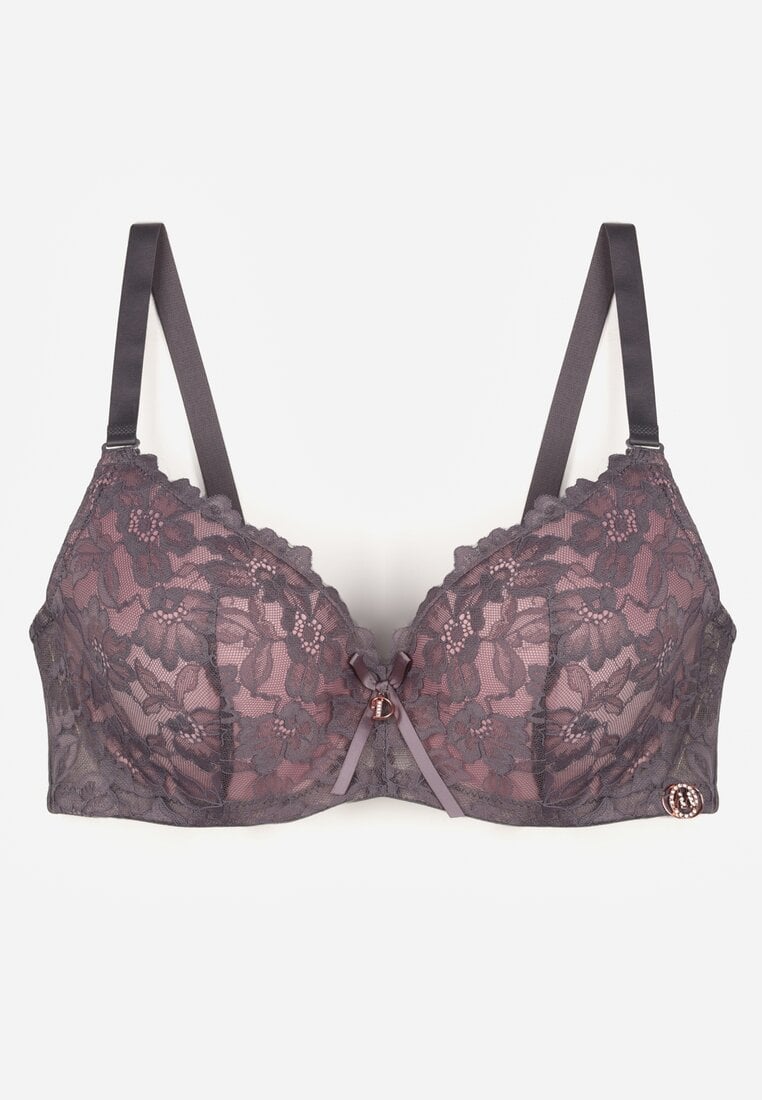 Sutien Aqiany Gri cu roz