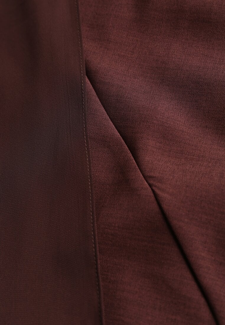 Brązowa Wieczorowa Sukienka Bandeau z Dodatkowym Szalem Meridvia