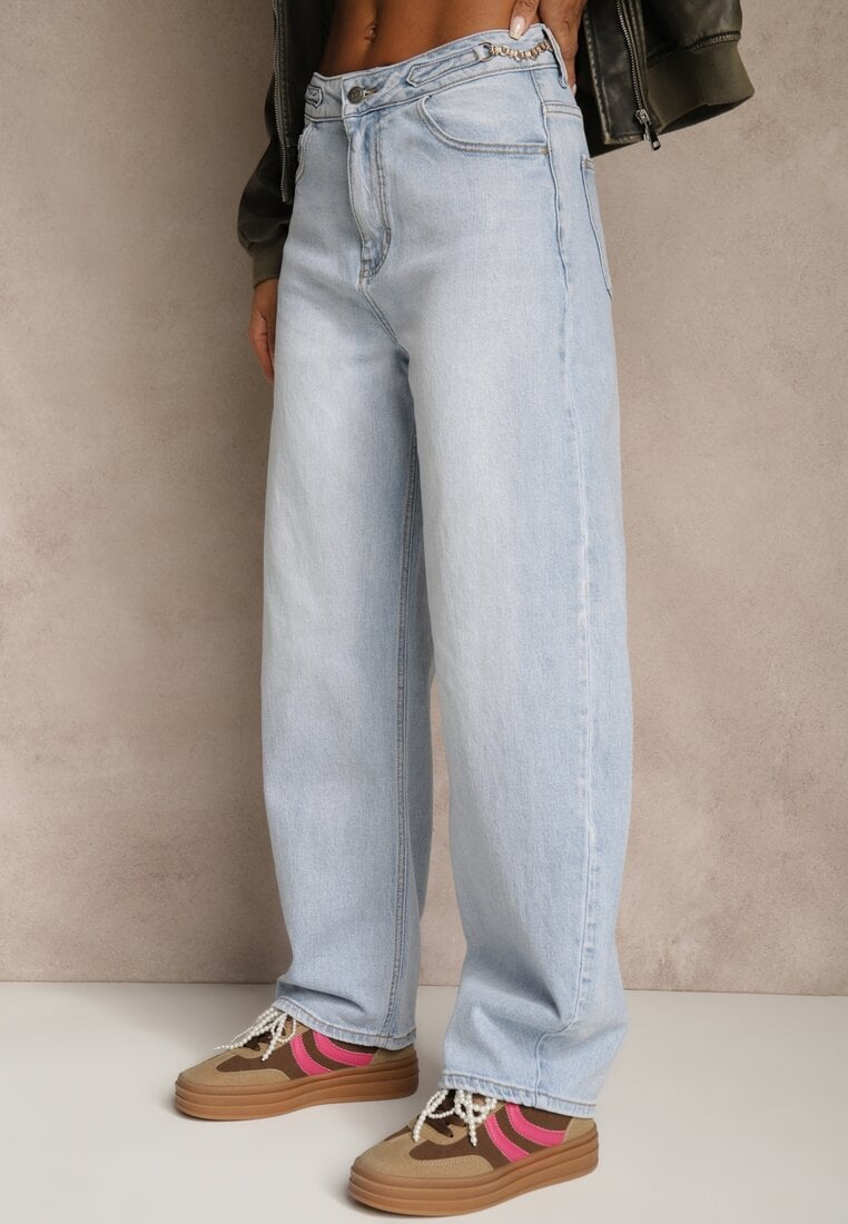 Niebieskie Jeansy Slouchy High Waist Vilinnessa