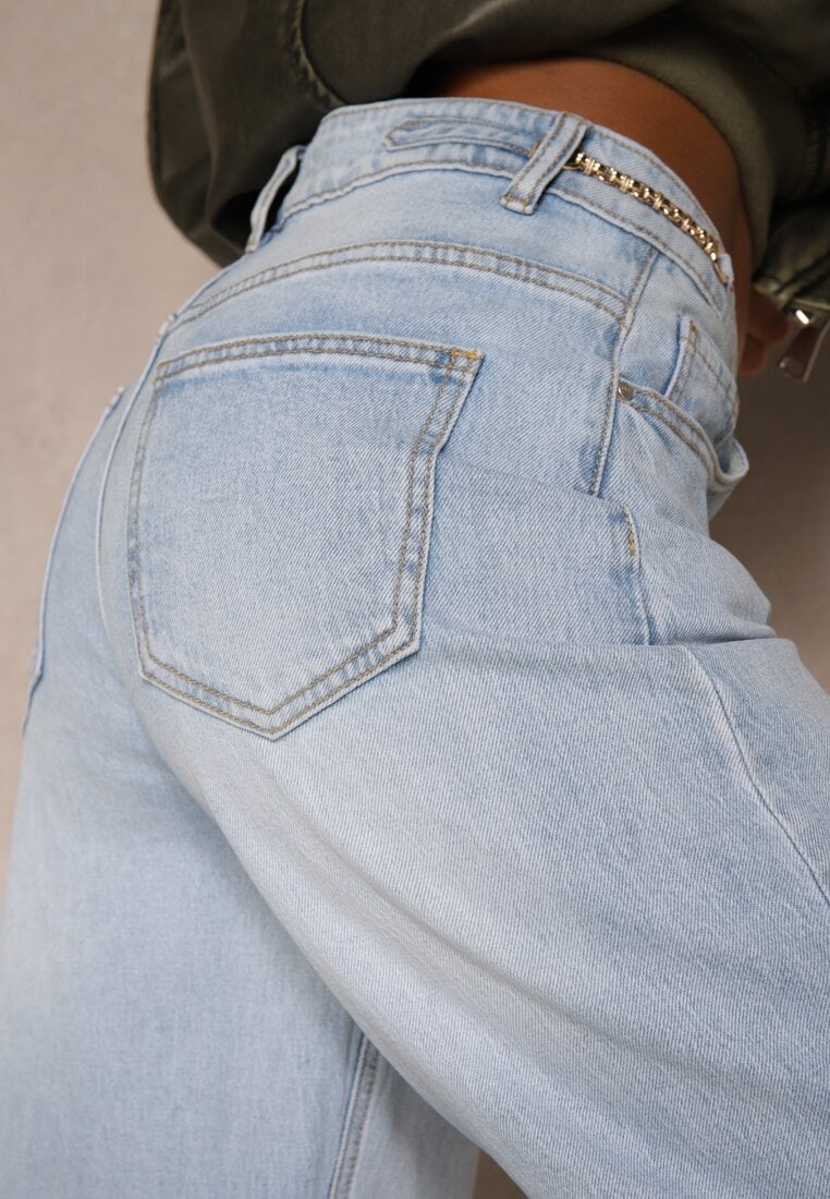 Niebieskie Jeansy Slouchy High Waist Vilinnessa