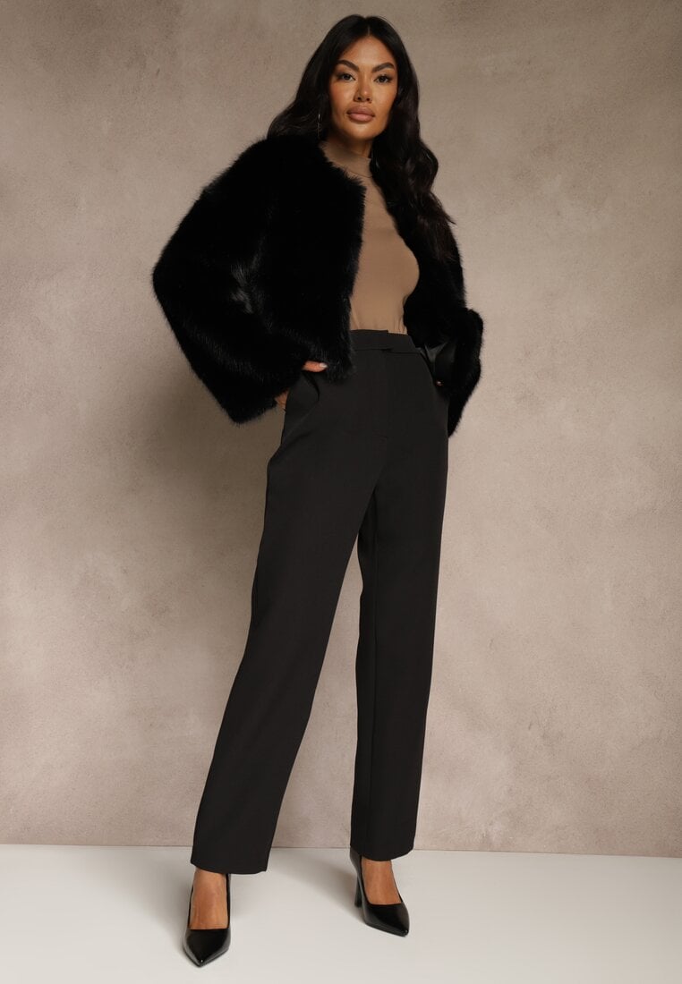 Czarne Spodnie Garniturowe VICES Straight Leg High Waist Ariesysh