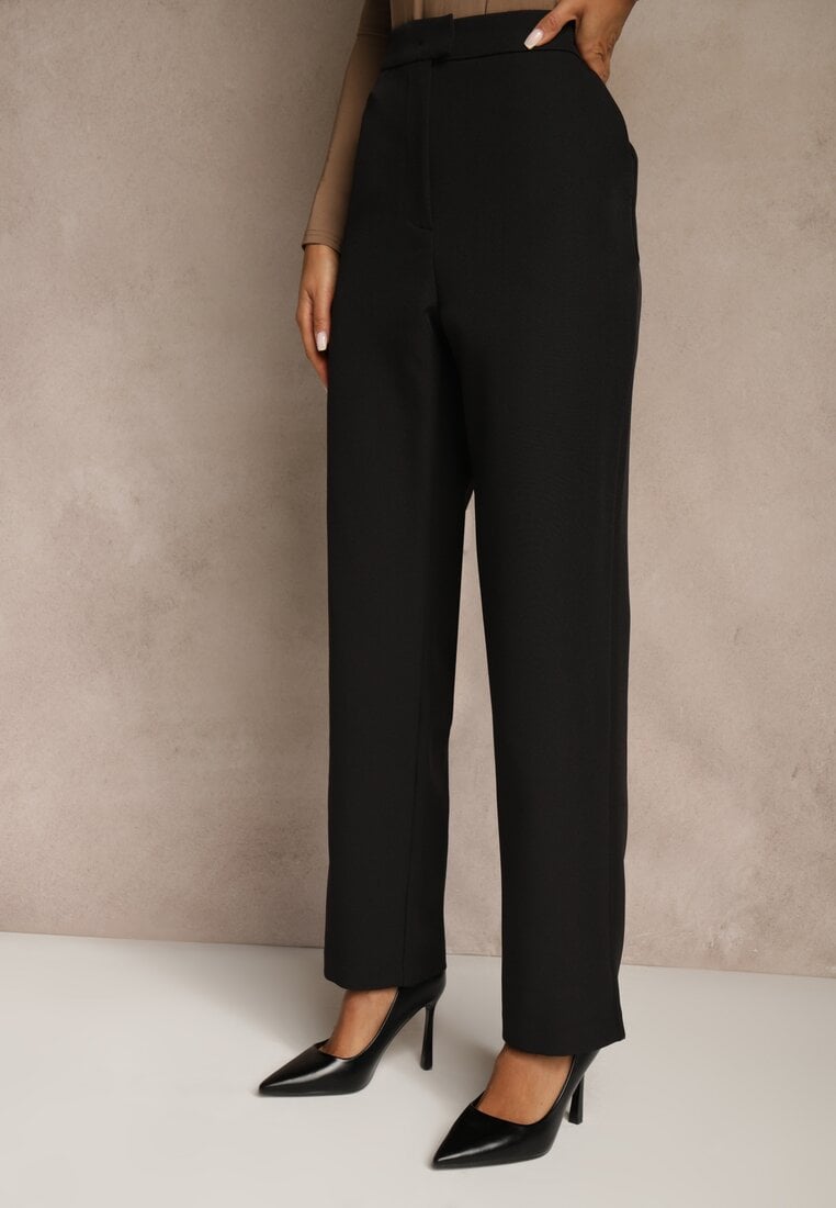 Czarne Spodnie Garniturowe VICES Straight Leg High Waist Ariesysh