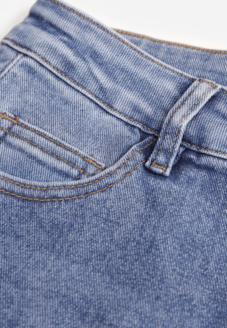 Niebieskie Jeansy Wide Leg High Waist z Bawełną i Dodatkiem Wiskozy Salithoe