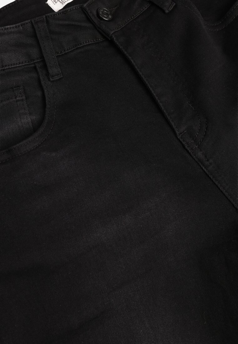 Czarne Jeansy Straight Leg High Waist z Bawełną i Dodatkiem Wiskozy Vilinoris