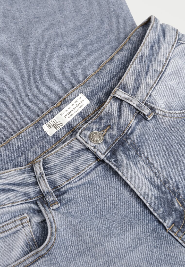 Niebieskie Jeansy Wide Leg Regular Waist z Bawełną i Dodatkiem Wiskozy Jeniemala