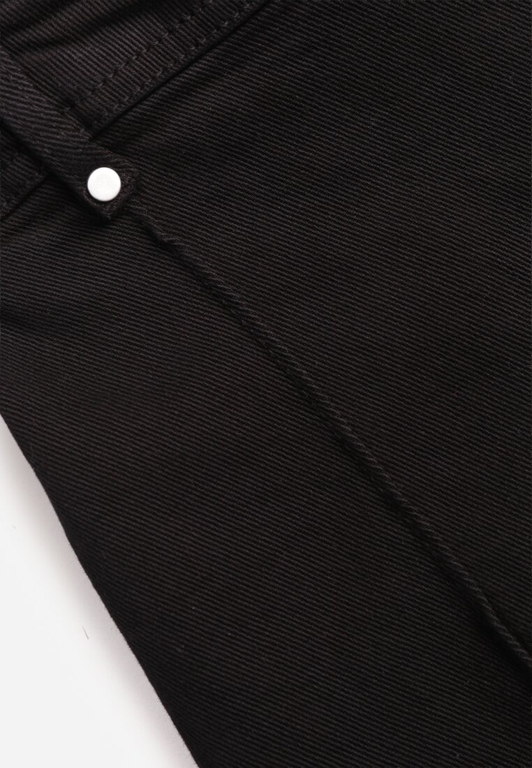 Czarne Jeansy Wide Leg High Waist z Bawełny Savarophila