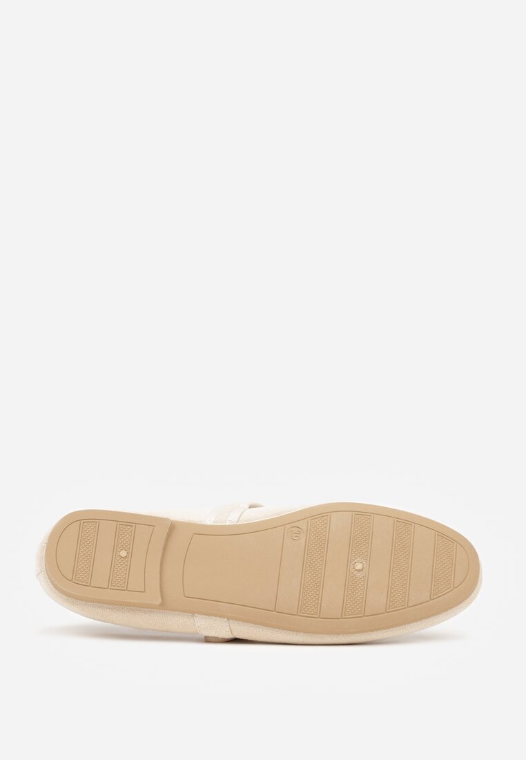 Beżowe Balerinki Mary Jane z Klamrą Zaurg