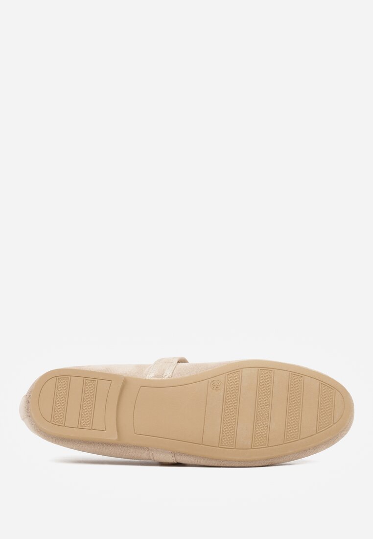 Ciemnobeżowe Balerinki Mary Jane z Klamrą Zaurg