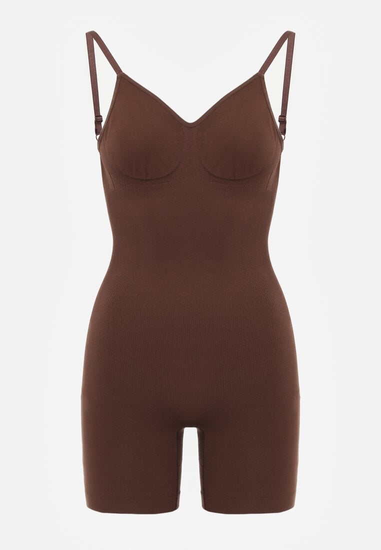 Brązowa Bielizna modelująca Kombinezon z Odkrytymi Plecami Riselles
