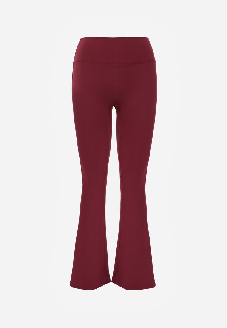 Bordowe Legginsy Dzwony High Waist Orruvana