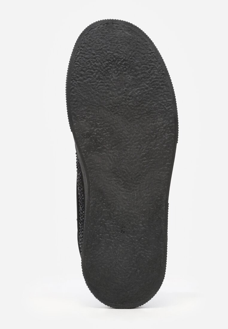 Czarne Sneakersy na Platformie Ozdobione Cyrkoniami Kyllyss