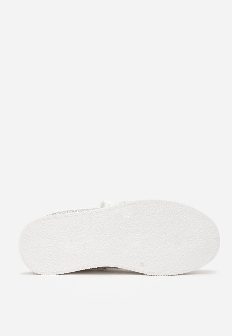 Białe Sneakersy na Platformie Ozdobione Cyrkoniami Kyllyss