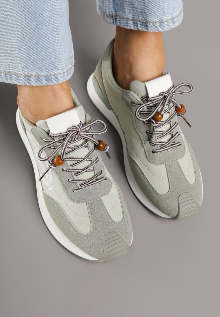 Zielone Sneakersy Ozdobione Geometrycznym Motywem Phiaronei