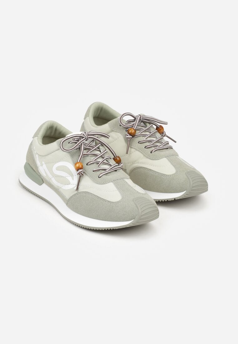 Zielone Sneakersy Ozdobione Geometrycznym Motywem Phiaronei