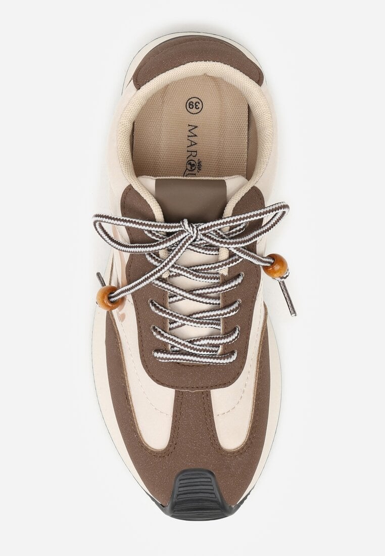 Brązowe Sneakersy Ozdobione Geometrycznym Motywem Phiaronei