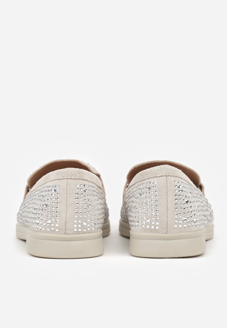 Szare Mokasyny z Cyrkoniami i Ozdobami Distantsteam