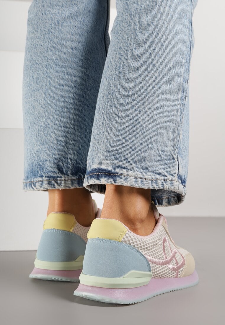 Różowe Sneakersy z Geometrycznym Wzorem Dawnfallow