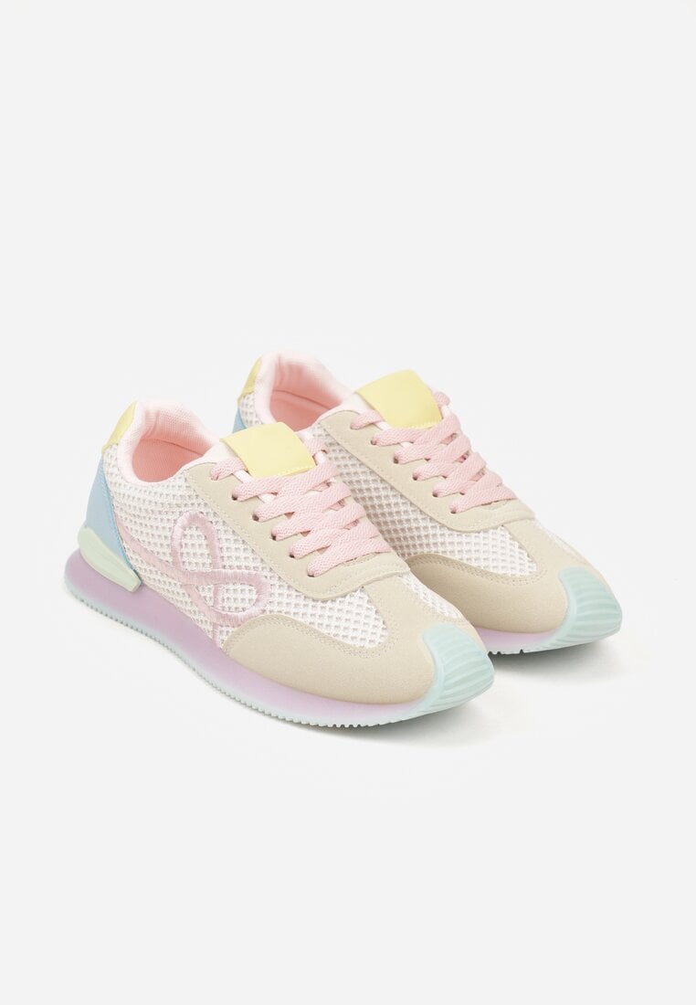 Różowe Sneakersy z Geometrycznym Wzorem Dawnfallow