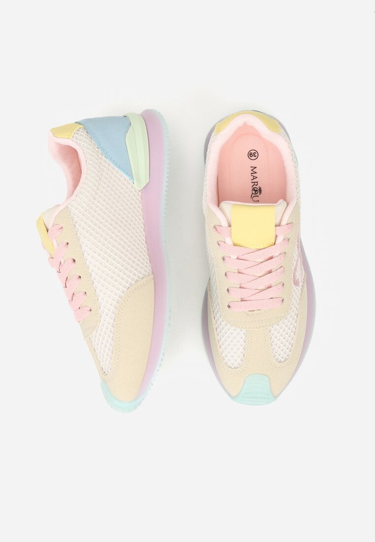 Różowe Sneakersy z Geometrycznym Wzorem Dawnfallow