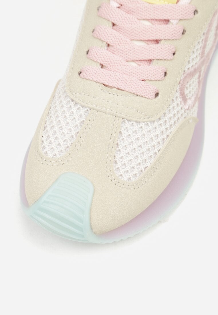 Różowe Sneakersy z Geometrycznym Wzorem Dawnfallow