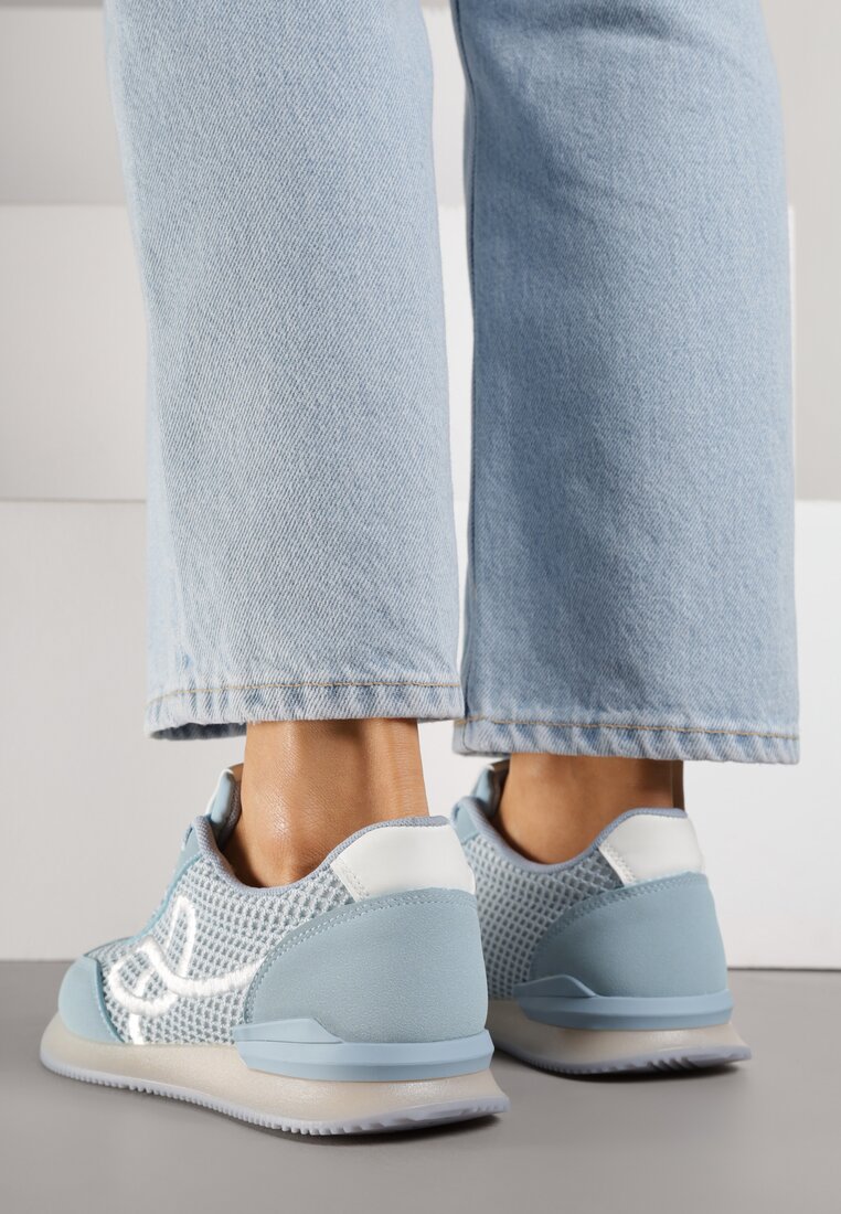 Niebieskie Sneakersy z Geometrycznym Wzorem Dawnfallow