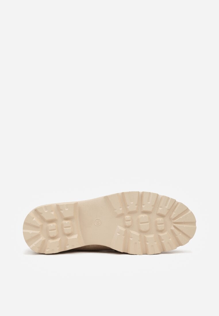 Beżowe Mokasyny z Metaliczną Klamrą Glitterfly