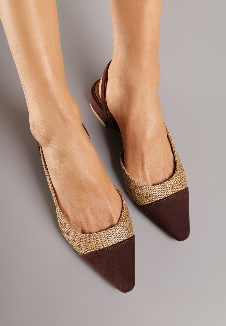 Brązowe Sandały Ozdobione Plecionką Magicgriddle